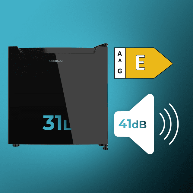 Cecotec Bolero CoolMarket TT 31 Dual Black Glass E Mini frigorífico convertible en congelador con puerta de cristal negro y control de temperatura 0ºC a 5ºC y -24ºC a -16ºC. Capacidad para 31 Litros y medidas 49.6 Alto x 47 Los más vendidos