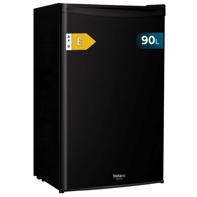 Cecotec Bolero CoolMarket TT 90 Black E Mini frigorífico negro de 83cm alto y 47cm ancho con 90L de capacidad control de temperatura regulable y compartimento de conservación. frigorífico