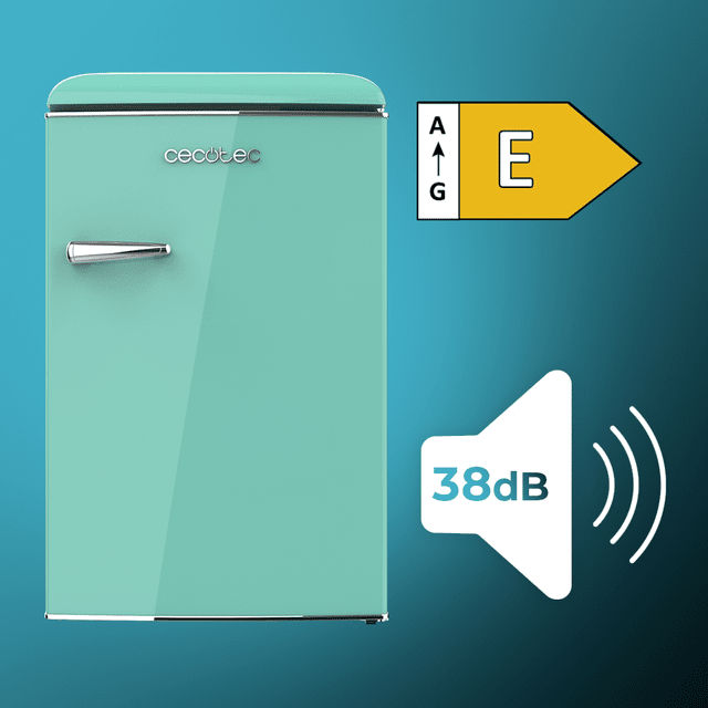Cecotec Bolero CoolMarket TT Origin 110 Green E Mini frigorífico retro TT Origin Green con capacidad de 110L clase E ICEBOX Luz interior. Frigorífico / nevera vintage retro pequeña 110L Envío gratis