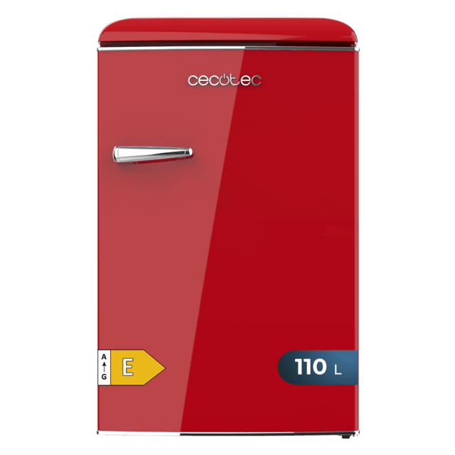 Cecotec Bolero CoolMarket TT Origin 110 Red E Mini frigorífico retro TT Origin Red con capacidad de 110L clase E ICEBOX Luz interior. Frigorífico / nevera vintage retro pequeña 110L