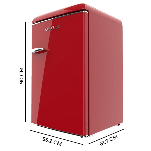 Cecotec Bolero CoolMarket TT Origin 110 Red E Mini frigorífico retro TT Origin Red con capacidad de 110L clase E ICEBOX Luz interior. Frigorífico / nevera vintage retro pequeña 110L Oferta especial