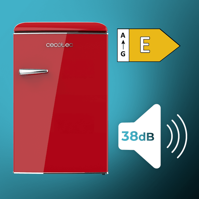 Cecotec Bolero CoolMarket TT Origin 110 Red E Mini frigorífico retro TT Origin Red con capacidad de 110L clase E ICEBOX Luz interior. Frigorífico / nevera vintage retro pequeña 110L Oferta especial