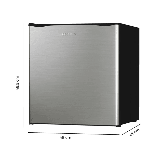 Cecotec GrandCooler 20000 L SilentCompress Inox E Mini Frigorífico negro capacidad de 46 Litros 48 7 de ancho y 48 cm de alto puerta reversible funcionamiento cíclico clase energética E Mini Frigorífico  COMPRAR AHORA