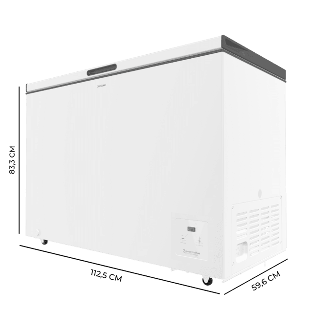 Cecotec Bolero CoolMarket Chest 299 white E Cogelador horizontal blanco 84 5cm alto y 111 5cm ancho con 299 L de capacidad compresor Inverter Plus conversible a frigorífico clase energética E y con modo Fast Freezing Cogelador Oferta especial de fábrica