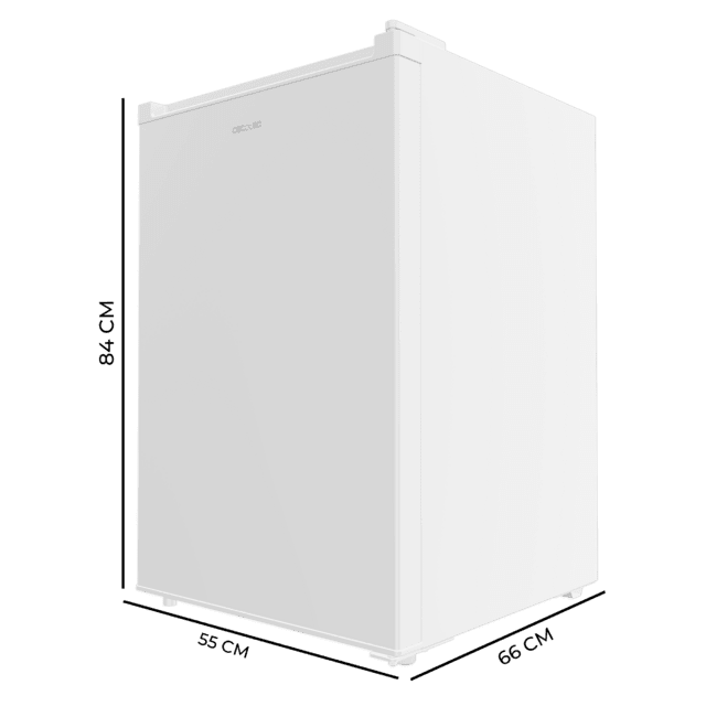 Cecotec Bolero CoolMarket TF 97 White Congelador vertical sobremesa blanco de 83 5 cm de alto y 55 1 cm de ancho con gran capacidad de 97L y clase energética E. Congelador Limitado a 3 días