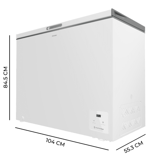 Cecotec Bolero CoolMarket Chest 254 White E Cogelador horizontal blanco 83 5cm alto y 104cm ancho con 254 L de capacidad compresor Inverter Plus conversible a frigorífico clase energética E y con modo Fast Freezing Cogelador Libre de impuestos