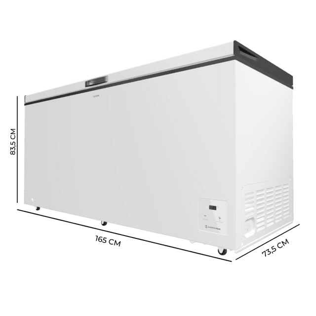 Cecotec Bolero CoolMarket Chest 500 white E Cogelador horizontal blanco 83 5cm alto y 165cm ancho con 500 L de capacidad compresor Inverter Plus conversible a frigorífico clase energética E dos cestas y con modo Fast Freezing Oferta exclusiva