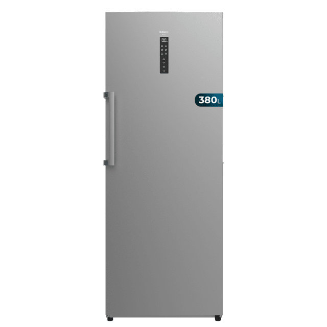 Cecotec Bolero CoolMarket UF 380 inox D Congelador vertical convertible a frigorífico con capacidad de 380 Litros 185.5cm de alto y 71cm de ancho compresor inverter de bajo consumo display en puerta acabado inox NoFrost clase e