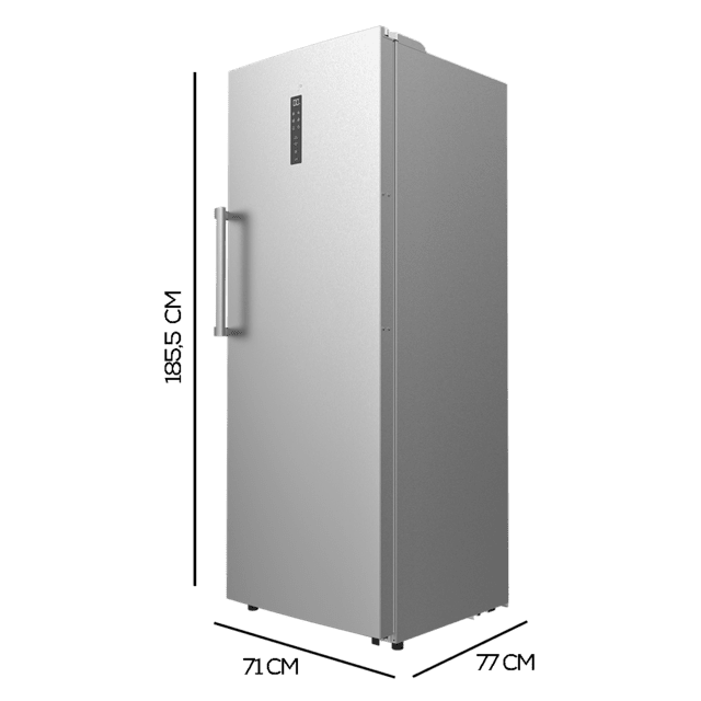 Cecotec Bolero CoolMarket UF 380 inox D Congelador vertical convertible a frigorífico con capacidad de 380 Litros 185.5cm de alto y 71cm de ancho compresor inverter de bajo consumo display en puerta acabado inox NoFrost clase e Ofertas de temporada