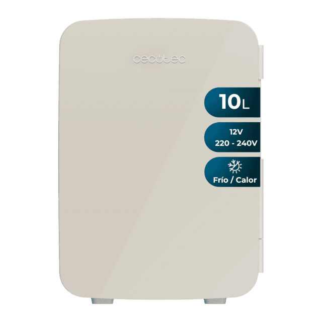 Cecotec Bolero MiniCooling 10L Bahamas Beige Frigorífico con funcionamiento 12V-220V compatible con coches y caravanas función enfriamiento y calentamiento rango temperatura de 7 a 65 ºC y transporte fácil. Frigorífico En línea