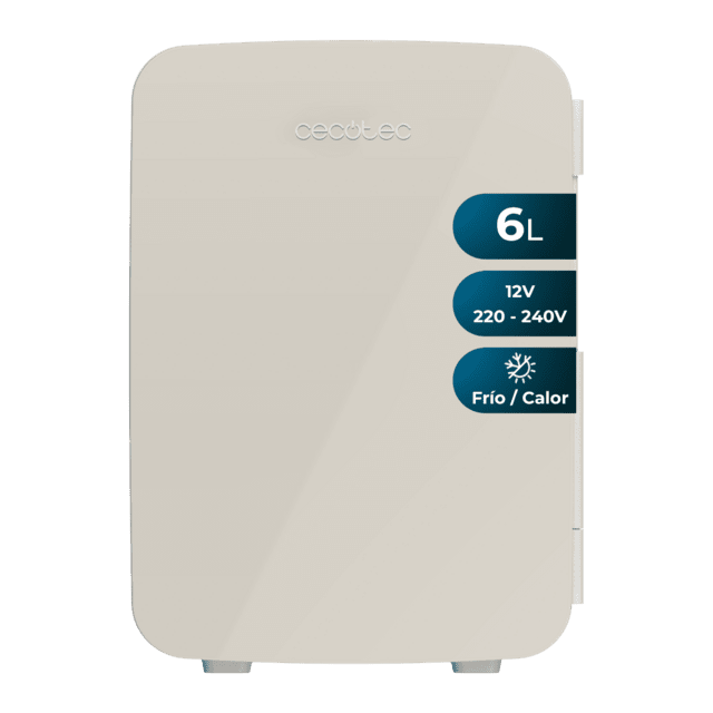 Cecotec Bolero MiniCooling 6L Bahamas Beige Frigorífico con funcionamiento 12V-220V compatible coche y caravanas función enfriamiento y calentamiento rango temperatura 5-65º transporte fácil. Frigorífico Oferta especial de fábrica