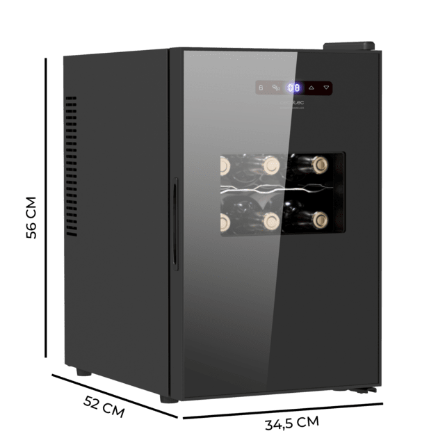Cecotec Bolero GrandSommelier 1550 CoolCrystal Bodega puesta a temperatura de 15 botellas de capacidad con sistema termoeléctrico de enfriamiento que garantiza un alto rendimiento. Temperatura regulable y luz LED interior. Bode Oferta exclusiva