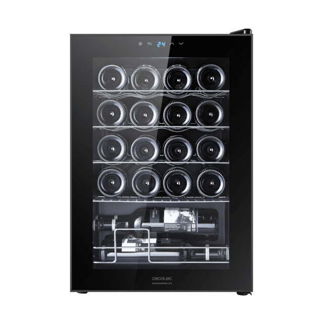 Cecotec Bolero GrandSommelier 2050 Black Compressor Vinoteca en negro de 20 botellas de capacidad con sistema compresor de enfriamiento temperatura regulable entre 5-18ºC y panel de control táctil. Vinoteca Descuento por venta flash