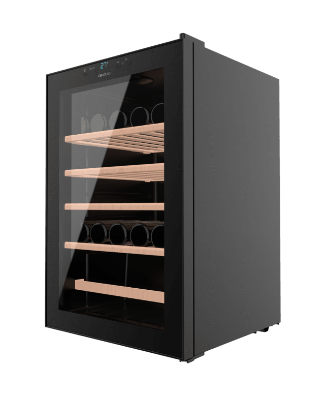 Cecotec Bolero GrandSommelier 4850 Black Compressor Vinoteca de 48 botellas de capacidad con sistema compresor de enfriamiento que garantiza un alto rendimiento. Temperatura regulable y luz LED interior. Vinoteca Devoluciones gratuitas