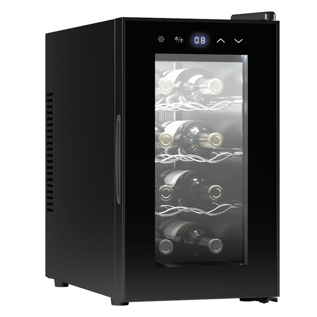 Cecotec Bolero GrandSommelier 830 CoolCrystal Bodega puesta a temperatura de 8 botellas de capacidad con sistema termoeléctrico de enfriamiento que garantiza un alto rendimiento. Temperatura regulable y luz LED interior. Vinote 2025