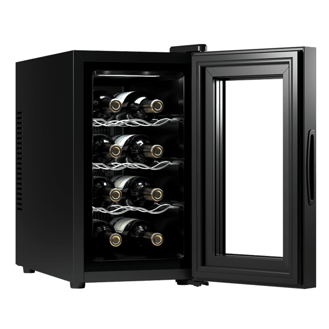 Cecotec Bolero GrandSommelier 830 CoolCrystal Bodega puesta a temperatura de 8 botellas de capacidad con sistema termoeléctrico de enfriamiento que garantiza un alto rendimiento. Temperatura regulable y luz LED interior. Vinote 2025