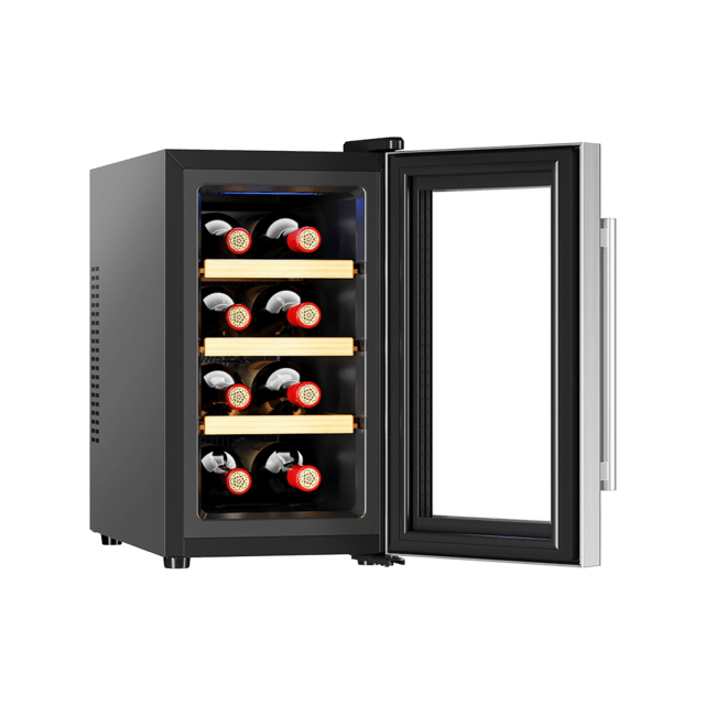 Cecotec Bolero GrandSommelier 830 CoolWood Vinoteca Bodega puesta a temperatura de 8 botellas de capacidad con sistema termoeléctrico de enfriamiento que garantiza un alto rendimiento. Temperatura regulable y luz LED interior. En línea