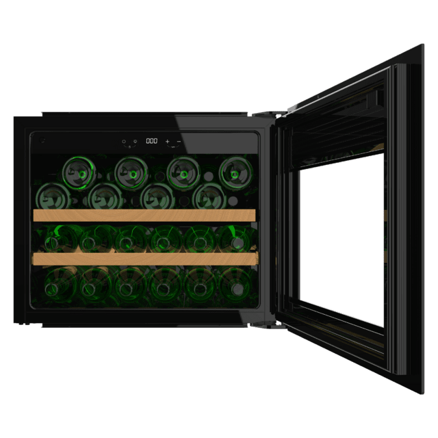 Cecotec Bolero GrandSommelier BI 28000 Touch Black Compressor Vinoteca completamente integrable con cristal negro Apertura táctil mediante sensor Zona temperatura 5ºC a 20ºC Capacidad 28 Botellas Dimensiones 45x60cm Iluminaci Outlet online
