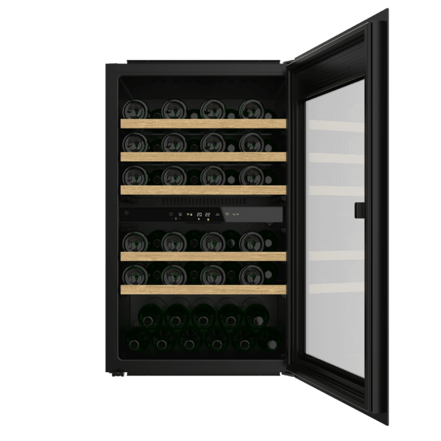 Cecotec Bolero GrandSommelier Duo 57000 Touch Black Compressor Vinoteca integrable negra con doble zona y sensor de apertura Touch con capacidad para 57 botellas en 5 baldas de madera y 88 5 cm de alto por 59 cm de ancho. Sistem Rebajas