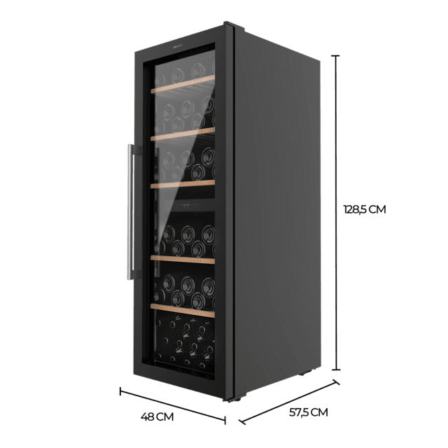 Cecotec Bolero GrandSommelier Duo 77000 Black Vinoteca de 77 botellas de capacidad con sistema compresor de enfriamiento que garantiza un alto rendimiento ofreciendo una doble zona tanto para vino tinto como blanco o champagne. Ofertas