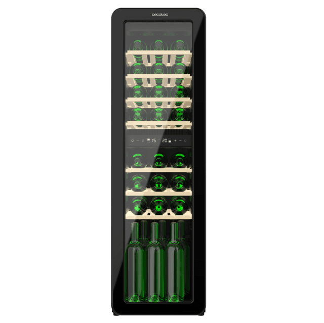 Cecotec Bolero GrandSommelier Origin Duo 30 Hit Black Vinoteca de diseño retro color negro con dos zonas de temperatura Capacidad para 30 botellas Control electrónico de temperatura mediante display LED Temperatura Zona 1 de 5 Tienda
