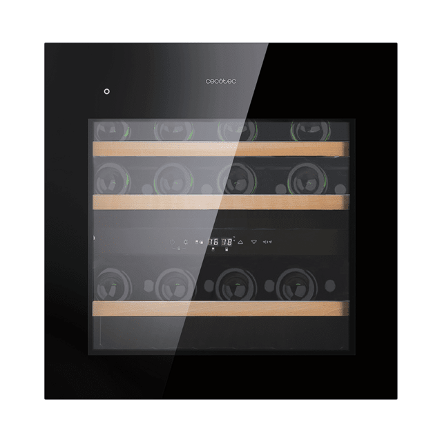 Cecotec GrandSommelier Duo 36000 Touch Black Compressor Vinoteca completamente integrable con cristal negro Apertura táctil mediante sensor Doble zona temperatura 5ºC a 20ºC Capacidad 36 Botellas Dimensiones 60x60cm Iluminaci Rebajas online