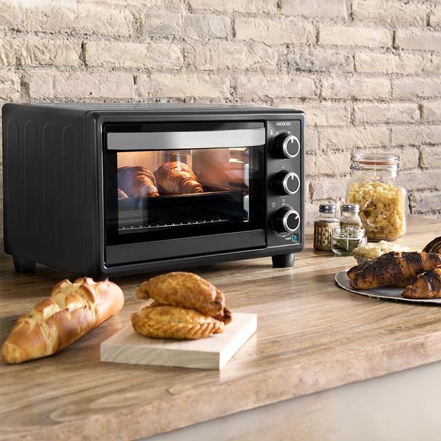 Cecotec Bake&Toast 2300 Black Horno tostador de sobremesa eléctrico multifunción 23 litros de capacidad y puerta con doble cristal. Horno tostador de sobremesa Oferta especial