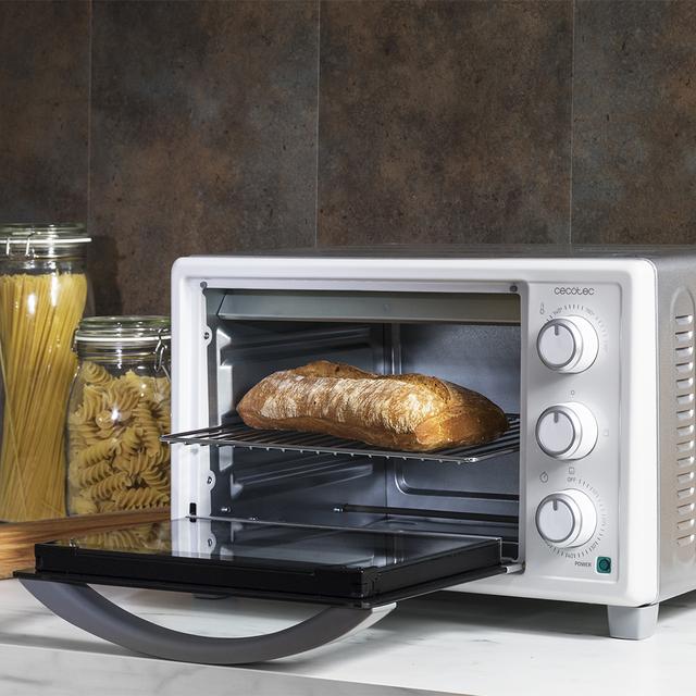 Cecotec Bake&Toast 2300 White Horno tostador de sobremesa eléctrico multifunción 23 litros de capacidad y puerta con doble cristal. Horno de sobremesa  Envío gratis
