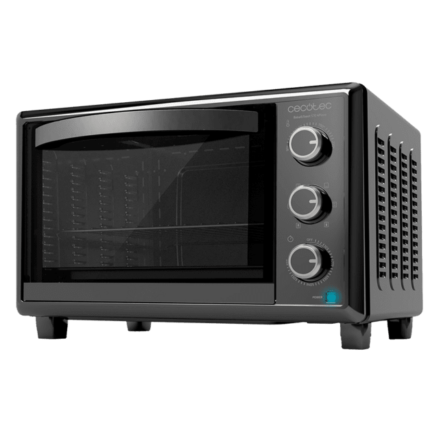 Cecotec Bake&Toast 2600 Black 4Pizza Hornos eléctricos de convección de 26 litros con piedra especial para pizzas y 6 funciones diferentes. Horno de sobremesa Últimos 3 días