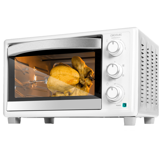 Cecotec Bake&Toast 3090 White Gyro Hornos eléctricos de convección con rustidor de 30 litros de capacidad 5 modos y luz interior. Horno de sobremesa
