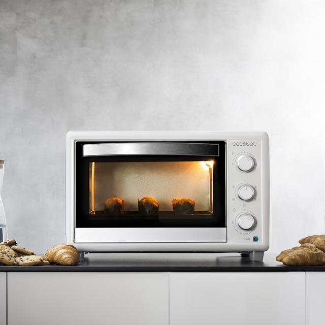 Cecotec Bake&Toast 3090 White Gyro Hornos eléctricos de convección con rustidor de 30 litros de capacidad 5 modos y luz interior. Horno de sobremesa ÚLTIMAS EDICIONES