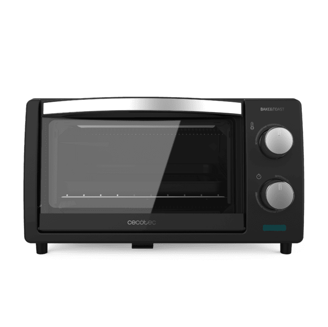 Cecotec Bake&Toast 1000 Black. Horno de Sobremesa Tostador 10 L de 800 W Calefactores de Cuarzo Temporizador Temperatura regulable Puerta de Doble Cristal y Acabados en Acero Inox Horno de sobremesa Solo hoy