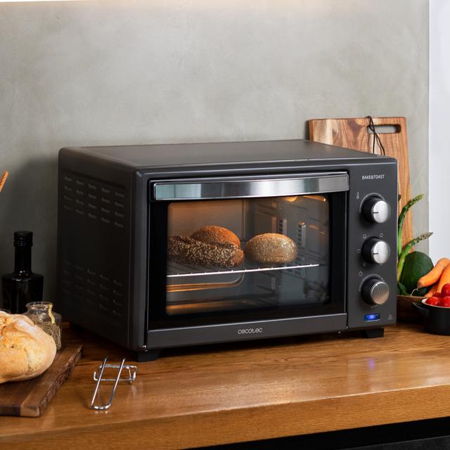 Cecotec Bake&Toast 2800 Black. Horno de Sobremesa de Convección 28 L de 1600 W Multifunción 6 Modos de Calor Temporizador Temperatura regulable Puerta de Doble Cristal Acero Lacado Horno de sobremesa Grandes descuentos