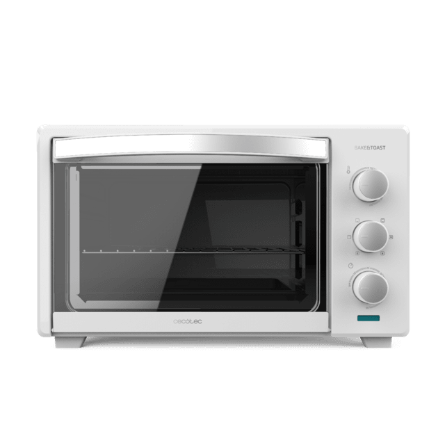 Cecotec Bake&Toast 2800 White. Horno de Sobremesa de Convección 28 L de1600 W Multifunción 6 Modos de Calor Temporizador Temperatura regulable Puerta de Doble Cristal Acero Lacado Horno de sobremesa Liquidación