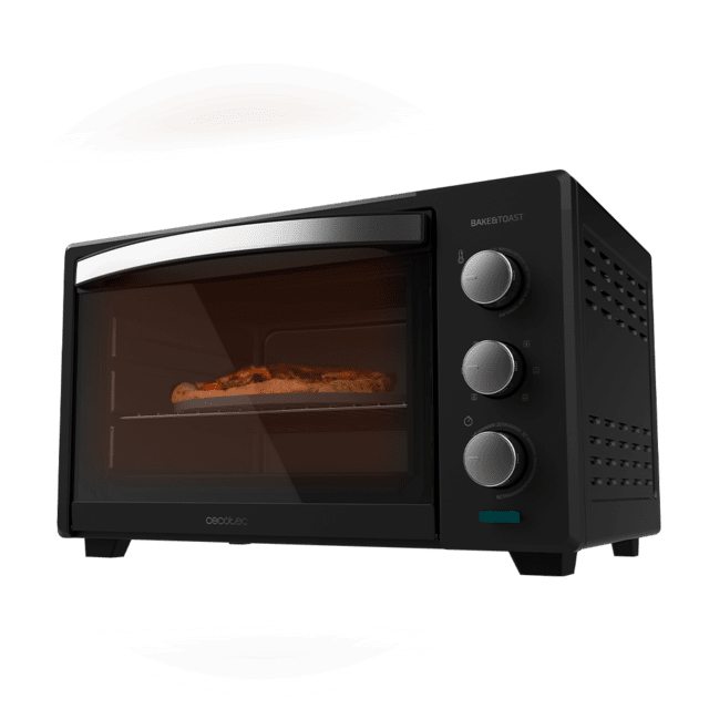 Cecotec Bake&Toast 3000 4Pizza Black Gyro. Horno de Sobremesa de Convección 30 L de 1600 W Multifunción Piedra para hornear Pizza Puerta Doble Cristal y Acero Incluye Rustidor giratorio Horno de sobremesa Envío internacional gratuito