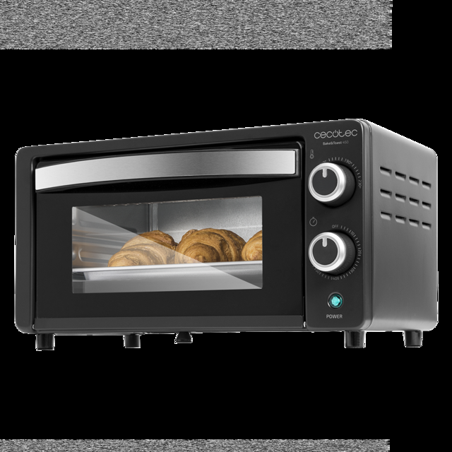 Cecotec Bake&Toast 450. Horno Sobremesa de 1000 W Capacidad de 10 Litros Temperatura hasta 230ºC Temporizador hasta 60 Minutos Perfecto para Panini y Bollería Horno tostador 10 litros   Limitado a 3 días