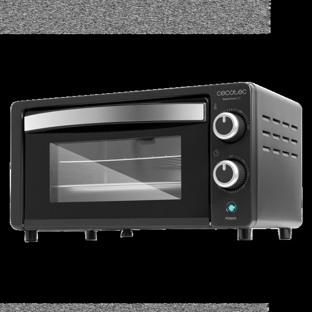 Cecotec Bake&Toast 450. Horno Sobremesa de 1000 W Capacidad de 10 Litros Temperatura hasta 230ºC Temporizador hasta 60 Minutos Perfecto para Panini y Bollería Horno tostador 10 litros   Limitado a 3 días