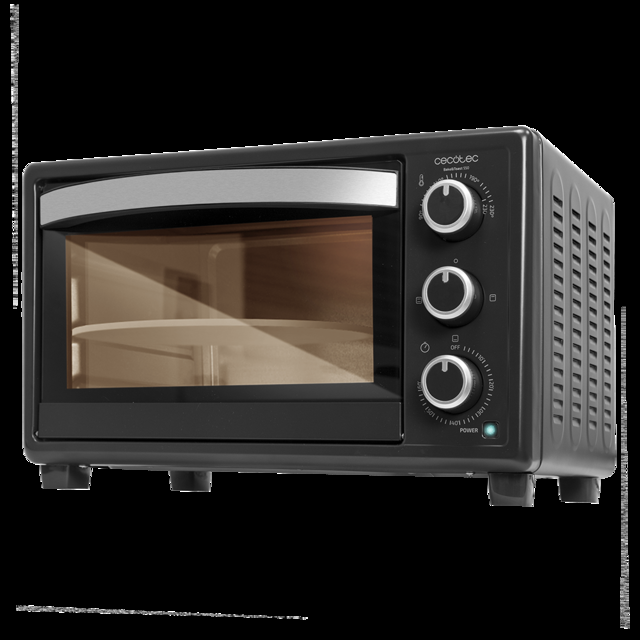 Cecotec Bake&Toast 570 4Pizza. Horno Sobremesa de Convección de 26 Litros de 1500 W con Piedra para pizza 6 Funciones Luz interior Puerta con doble cristal Acero Lacado en Negro Horno con piedra para pizza Descuentos del mes