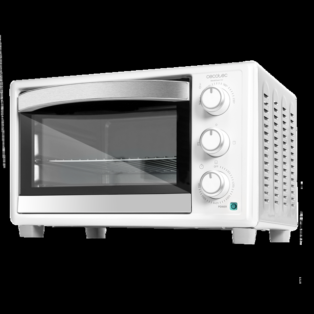 Cecotec Bake&Toast 590. Horno Sobremesa de 1500 W Capacidad de 23 litros Temperatura hasta 230ºC Temporizador hasta 60 Minutos 3 Modos de cocción Incluye Bandeja Recogemigas Horno tostador 23 litros Oferta exclusiva