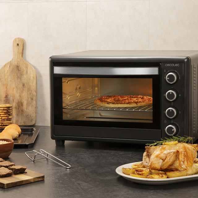Cecotec Bake&Toast 6090 Black Gyro horno sobremesa con gran capacidad de 60 litros 12 funciones combinables gran potencia de 2200W y rustidor giratorio. Horno sobrenemesa Ofertas especiales