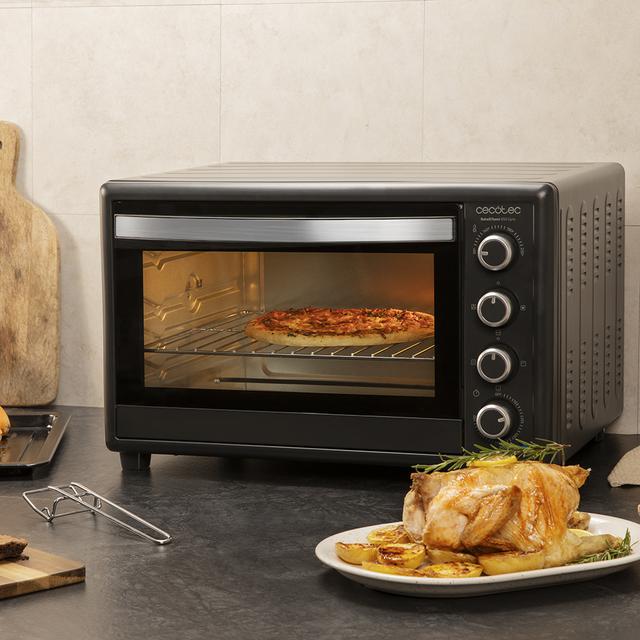 Cecotec Bake&Toast 850 Gyro. Horno de sobremesa 2200 W Capacidad 60 Litros Cocina por convección 12 Funciones Incluye Rustidor Giratorio Luz interior Puerta de doble cristal Horno de sobremesa eléctrico 60 litros   En línea