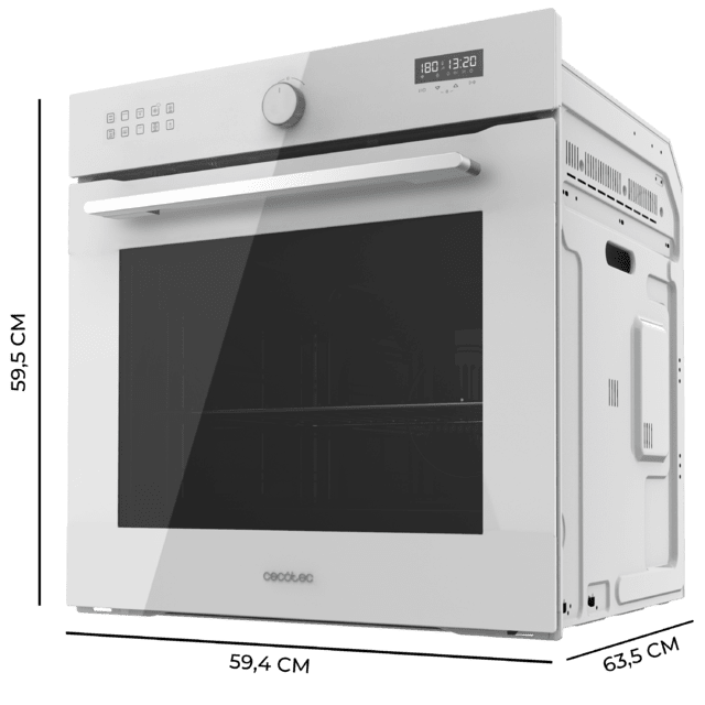 Cecotec Bolero Hexa AF316000 Glass White A Horno integrable Airfryer Glass White de 81L de capacidad 11 funciones con Airfryer Master Pizza Master Steam Asisst Steam EasyClean 3D cooking Clase A. Horno integrable Airfryer  Venta caliente