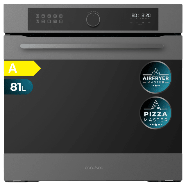 Cecotec Bolero Hexa AF316000 Matt A Horno integrable Airfryer Matt de 81L de capacidad 11 funciones con Airfryer Master Pizza Master Steam Asisst Steam EasyClean 3D cooking Clase A. Horno integrable Rebajas baratas