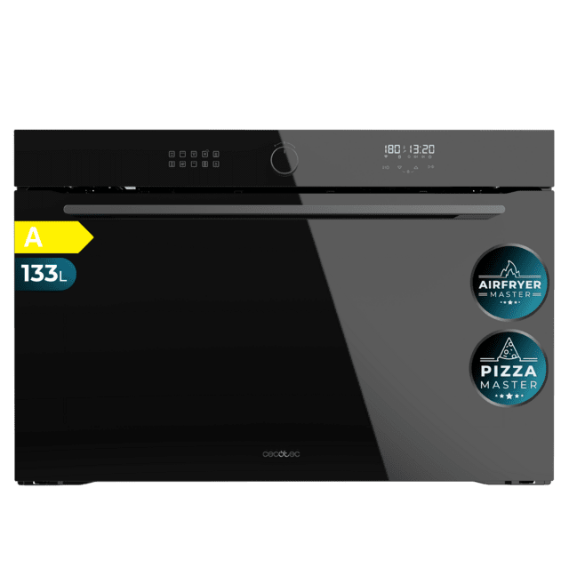 Cecotec Bolero Hexa AF319000 Glass Black A Horno integrable de 133L de capacidad 11 funciones con Airfryer Master Pizza Master Steam Asisst Steam EasyClean 3D cooking Clase A. Horno integrable  Rebajas de fábrica