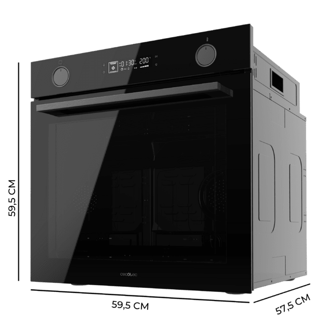 Cecotec Bolero Hexa AF326000 Glass Black A Horno Integrable Multifunción Airfryer AF326000 Glass Black de 73L de capacidad 12 funciones Clase A 2800W Steam Base XXL Steam Assist Steam EasyClean Pizza Master Airfryer Master Cool Ventas relámpago