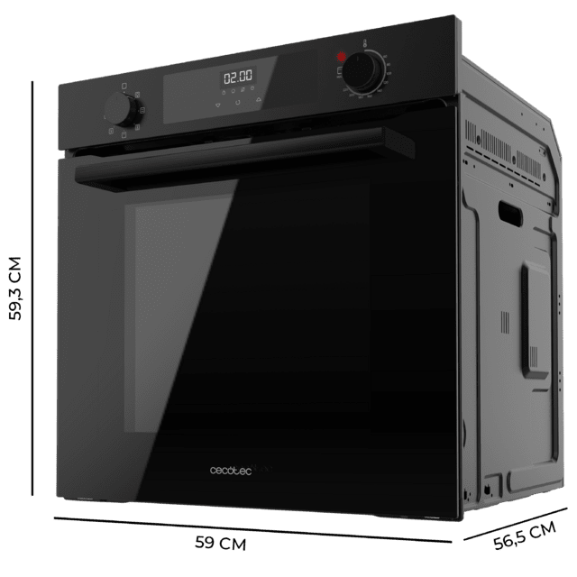Cecotec Bolero Hexa M226000 Glass Black A Horno Integrable Multifunción de 72L de capacidad 7 funciones Grill Defrost Steam Assist 2800W. Horno Integrable Multifunción Promoción por tiempo limitado