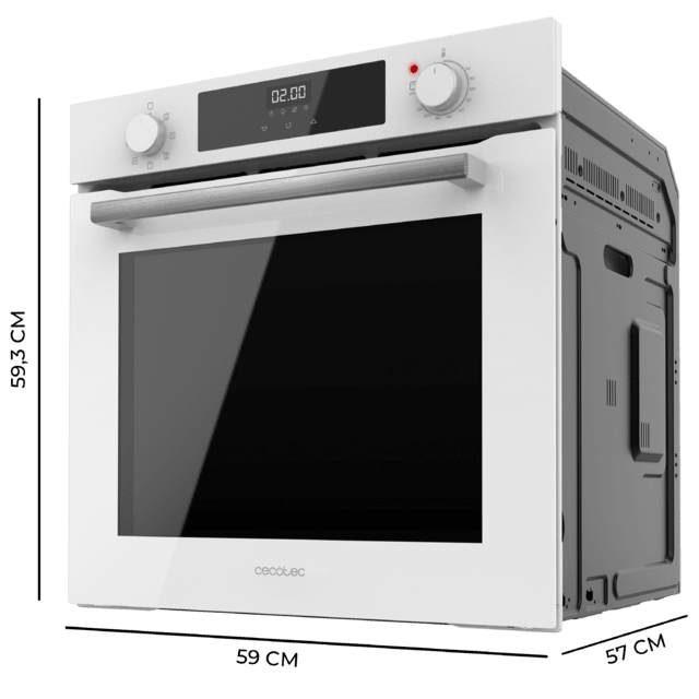 Cecotec Bolero Hexa M226000 Glass White A Horno Integrable Multifunción de 72L de capacidad 7 funciones Grill Defrost Steam Assist 2800W. Horno Integrable Multifunción  Oferta especial de fábrica