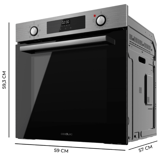 Cecotec Bolero Hexa M226000 Inox A Horno Integrable Multifunción de 72L de capacidad 7 funciones Grill Defrost Steam Assist 2800W. Horno Integrable Multifunción Promoción trimestral