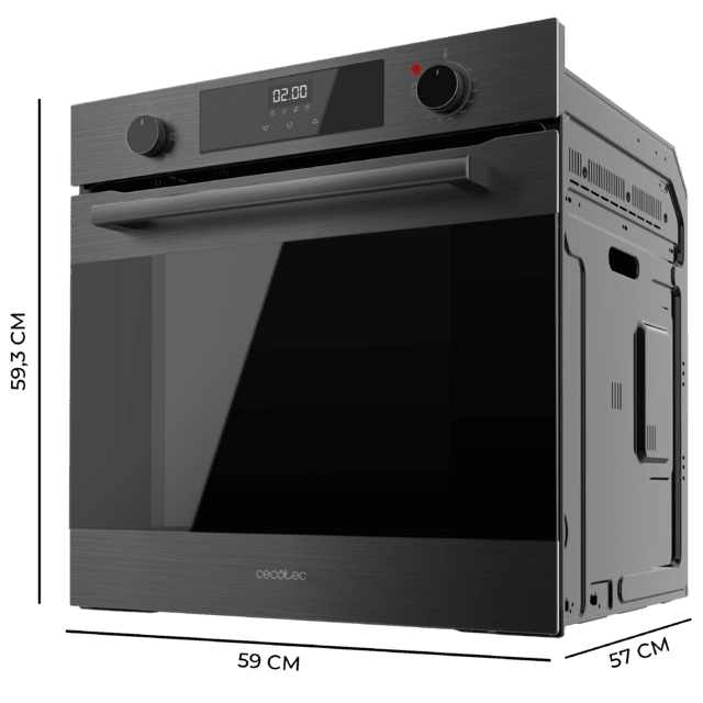 Cecotec Bolero Hexa M226000 Matt A Horno Integrable Multifunción de 72L de capacidad 7 funciones Grill Defrost Steam Assist 2800W. Horno Integrable Multifunción Solo queda un día