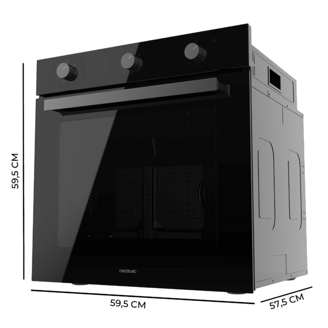 Cecotec Bolero Hexa M236000 Glass Black Time A Horno Integrable Multifunción M236000 Glass Black Time de 70L de capacidad 6 funciones Timer Clase A 2800W Steam Base XXL Steam Assist Steam EasyClean Cooling Fan Modo Defrost Modo Envío internacional gratuito